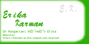 erika karman business card